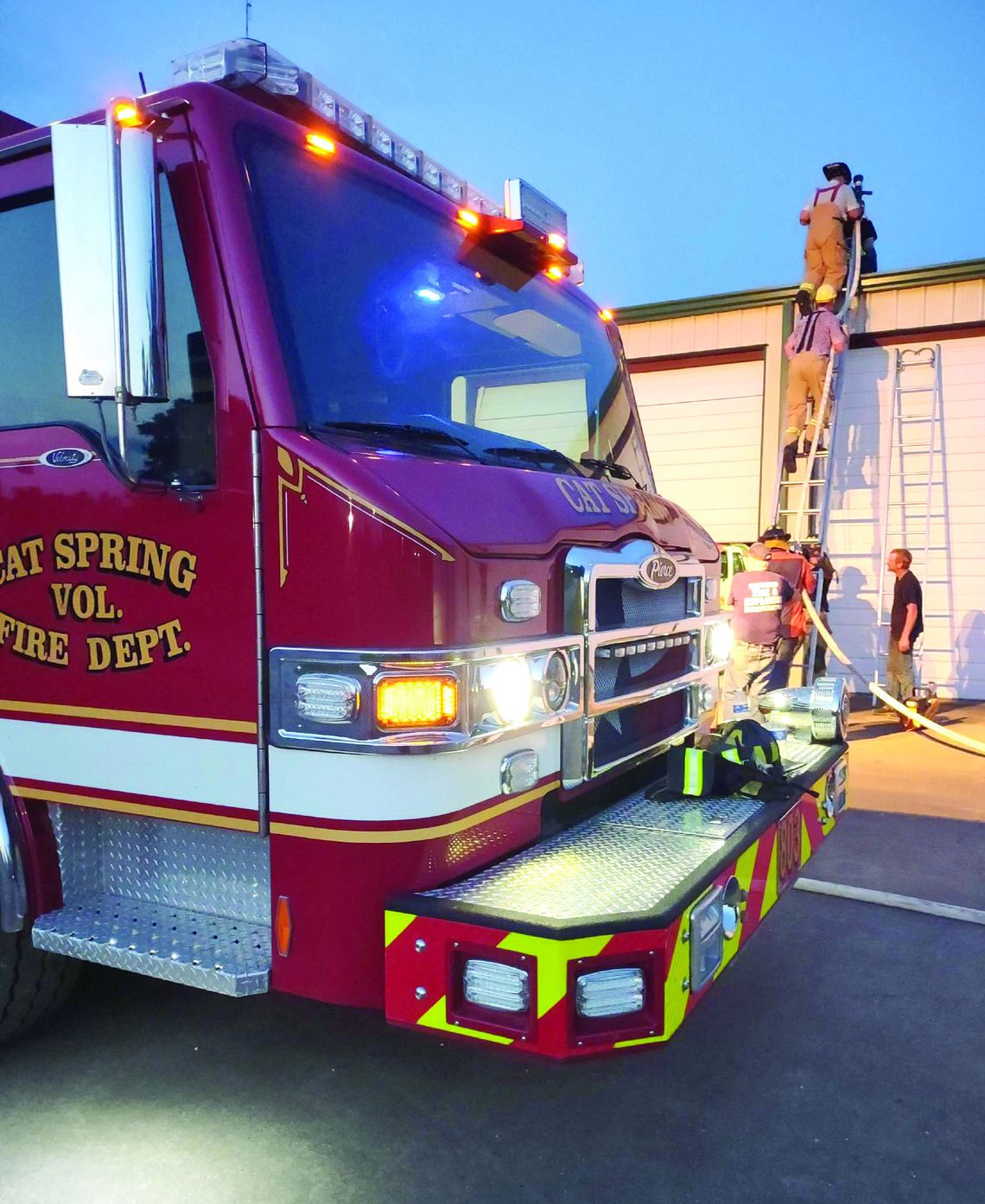 Neighbors on Fire Trucks